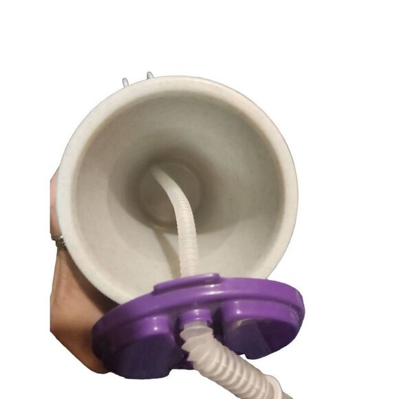 Vintage 80s Go Cup Plastic Lid Straw Cap Huge 80s 90s Colorwave - Picture 3 of 3